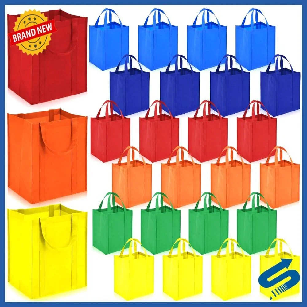 Heavy Duty Reusable Grocery Totes Foldable Washable Large Capacity Storage